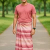 premium lungi pink style